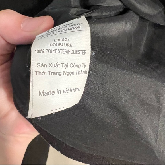 Rare Chic-Land Medium Professional Black 2 Button Blazer Zipper Pocket Square - Picture 6 of 12